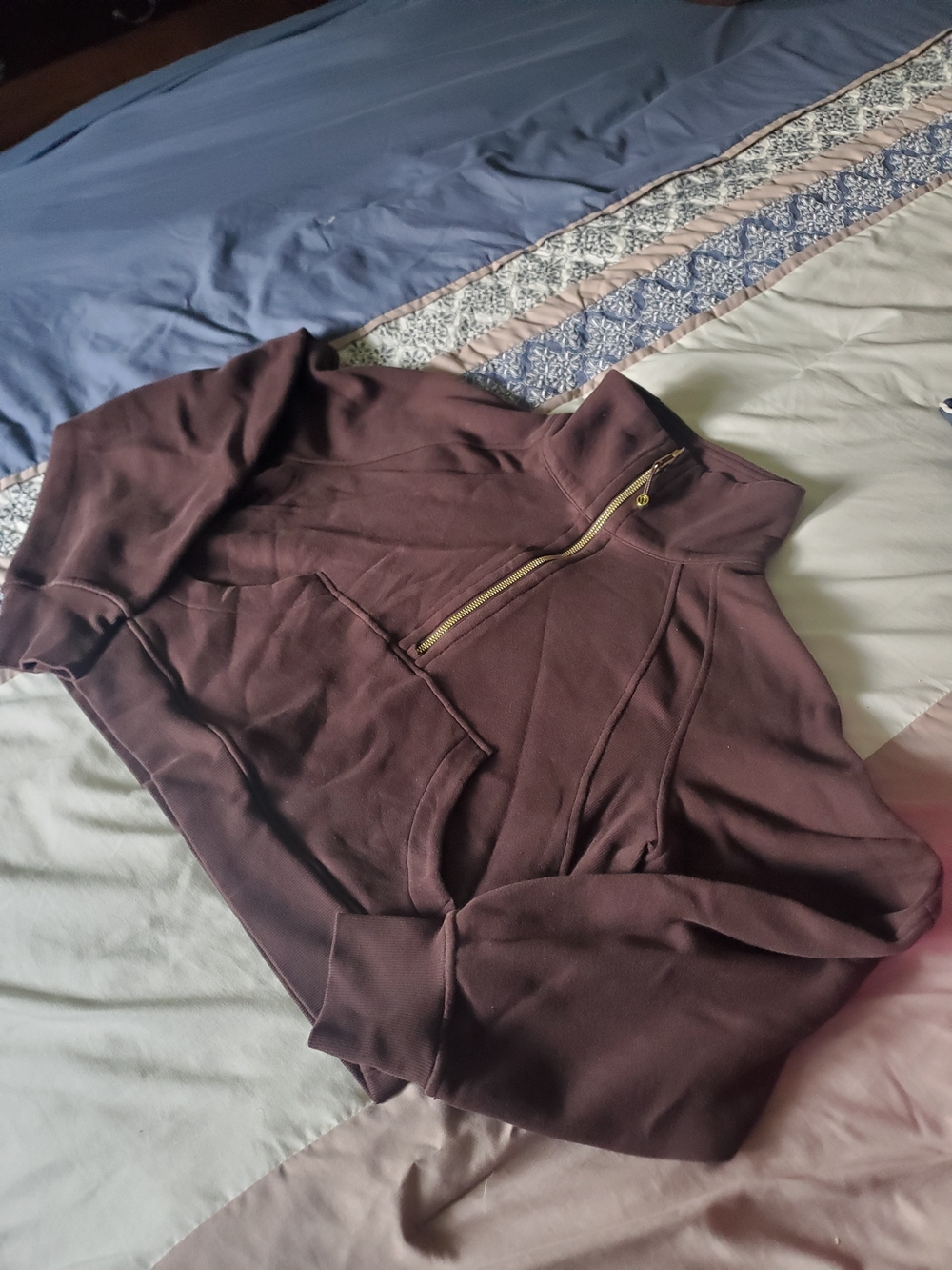 lululemon Brown Half-Zip Scuba Hoodie